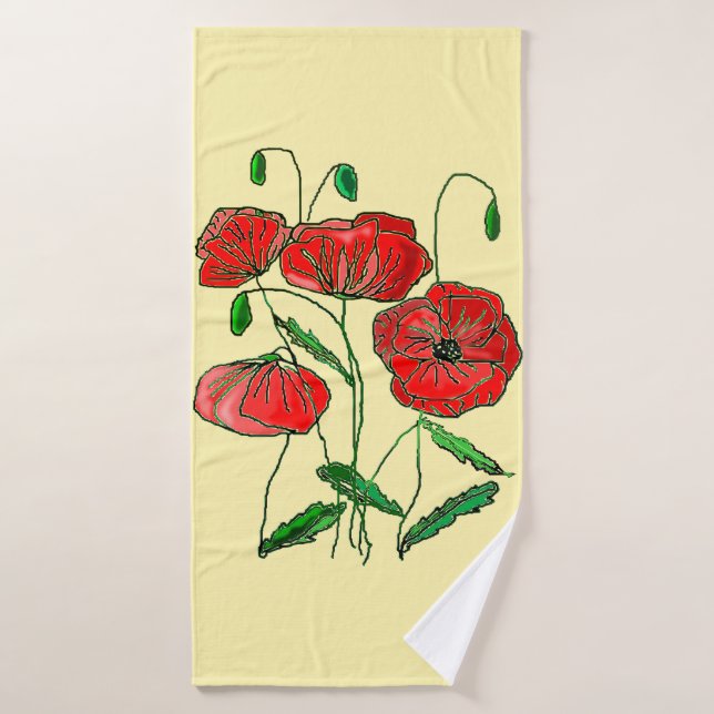 Red Poppy Art - Bath Towel (Bath Towel)