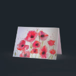 Red Poppy Art Watercolor Painting floral Card<br><div class="desc">Red Poppy Party Watercolor Painting Card. Designed from my original watercolor paintings,  that I painted from my own flower garden.</div>
