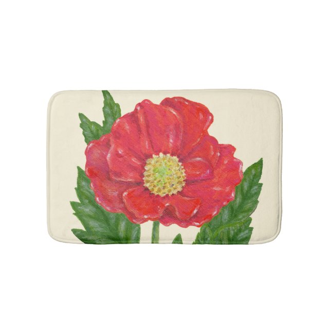 Red Poppy bath mat (Front)