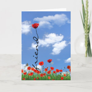Red Poppy Birthday for Friend Card