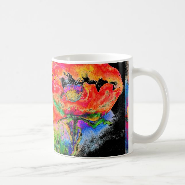 Red Poppy - black Coffee Mug (Right)