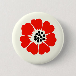 Red Poppy Button