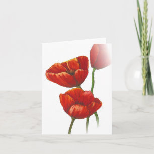 Red poppy card