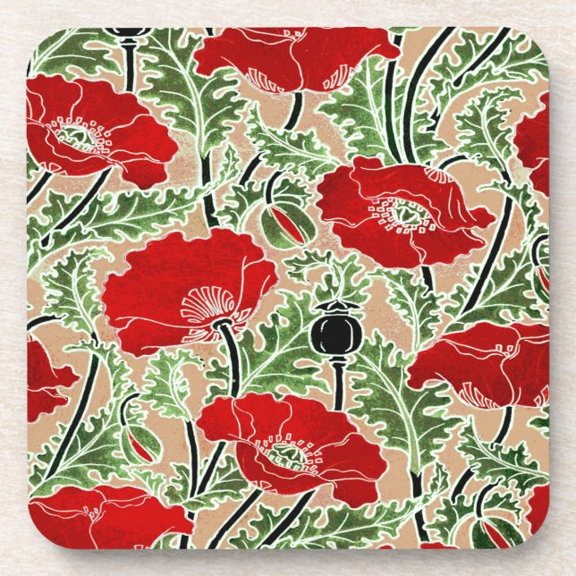 Red Poppy Coaster (Front)