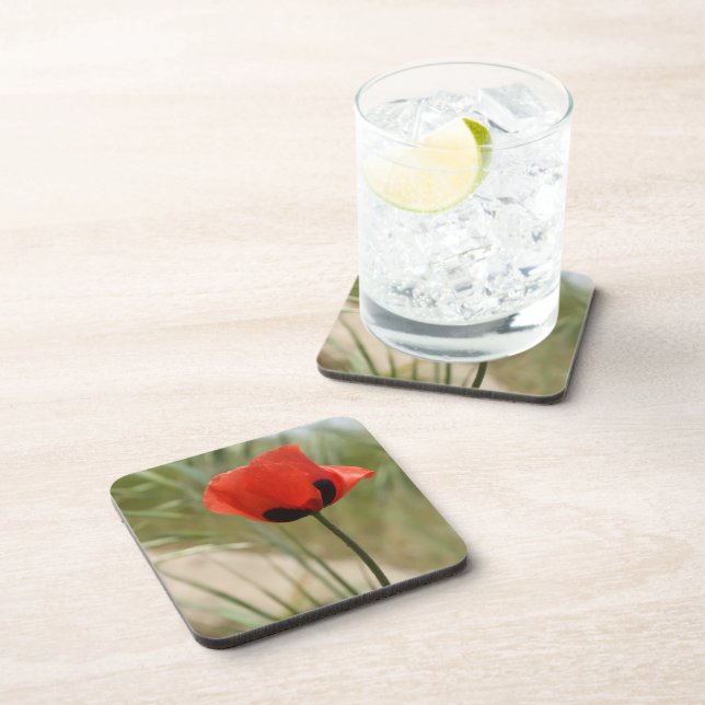 Red Poppy Coasters (Right Side)