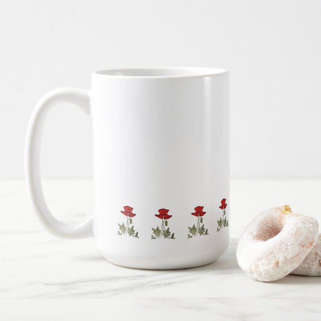 Red Poppy Coffee Mug (With Donut)