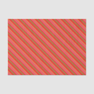 Red Poppy Colours Pink Orange Green Snazzy Stripes Tissue Paper