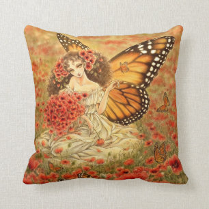 Red Poppy Fantasy Pillow