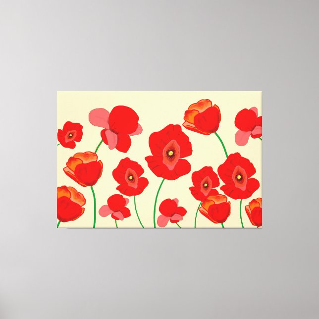 Red Poppy Field  Canvas Print (Front)