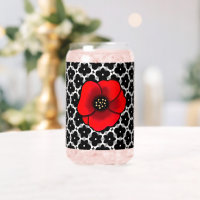 Red Poppy Floral Drinkware Set