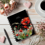 Red Poppy Floral Monogram Planner<br><div class="desc">Our "Poppy Floral Collection" features watercolor poppy flowers in two colours, periwinkle blue and deep red, paired with an elegant serif font. Check out other products from this collection in our store and contact us if you have any special requests.</div>