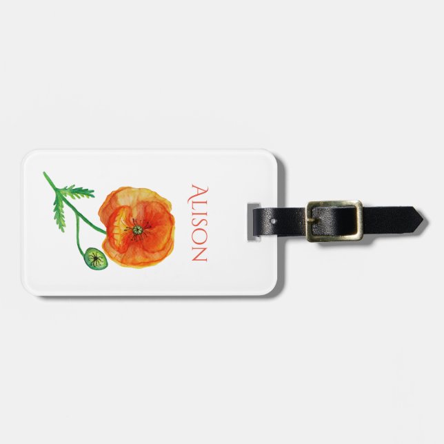 Red Poppy Flower  Art Luggage Tag (Front Horizontal)