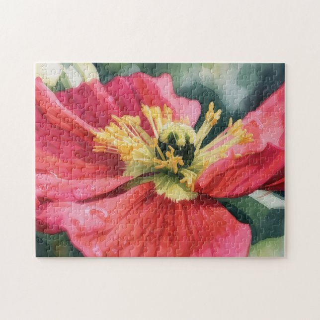 Red Poppy Flower Art Puzzle (Horizontal)