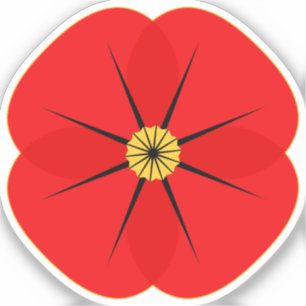 Red Poppy Flower Commemorative Design