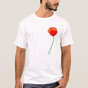 Red Poppy Flower Illustration T-Shirt