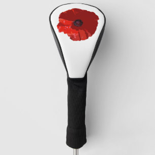 RED POPPY FLOWER MOM GOLF DRIVER COVER
