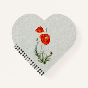 Red Poppy Flower Notebook