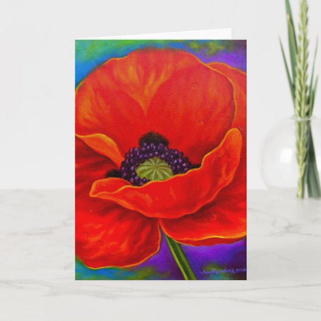 Red Poppy Flower Painting - Multi Card (Front)