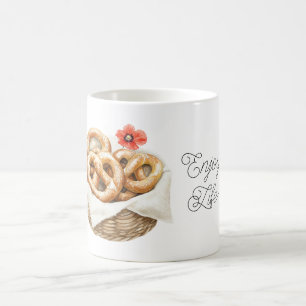 Red Poppy Flower Pretzels Coffee Mug