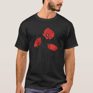 Red Poppy Flower Red Botanical Poppies Poppy T-Shirt
