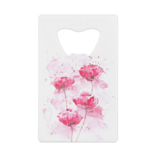 Red Poppy Flowers Credit Card Bottle Opener