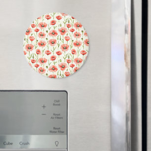 Red Poppy Flowers Magnet