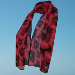 Red Poppy Flowers Modern Floral Chiffon Scarf<br><div class="desc">Bright red and black poppy pattern Chiffon scarf available on all the sizes. Pick your favourite and pop one on today</div>