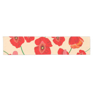 Red Poppy Flowers   Short Table Runner
