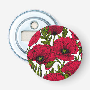 Red Poppy garden 2 Bottle Opener