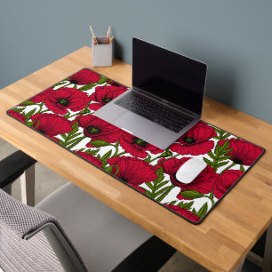 Red Poppy garden 2 Desk Mat