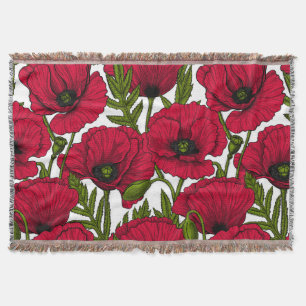 Red Poppy garden 2 Throw Blanket