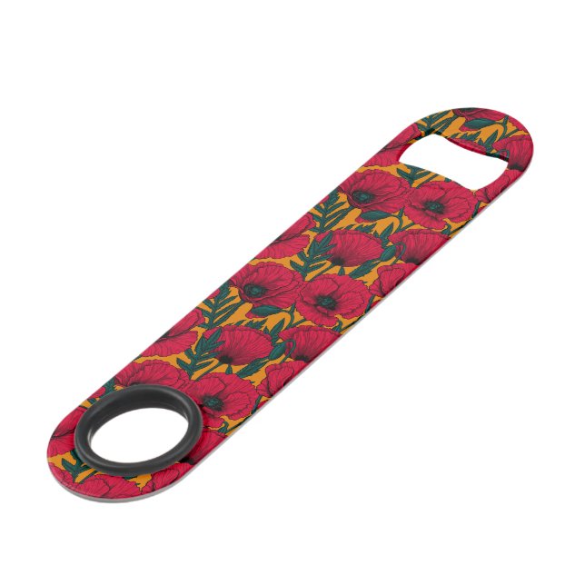 Red poppy garden bar key (Front Angled)