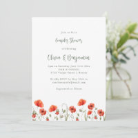Red Poppy Garden Floral Couples Shower Wedding