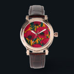 Red poppy garden watch<br><div class="desc">Vector pattern made of hand-drawn red poppies.</div>