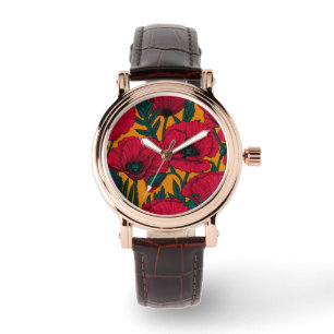 Red poppy garden watch