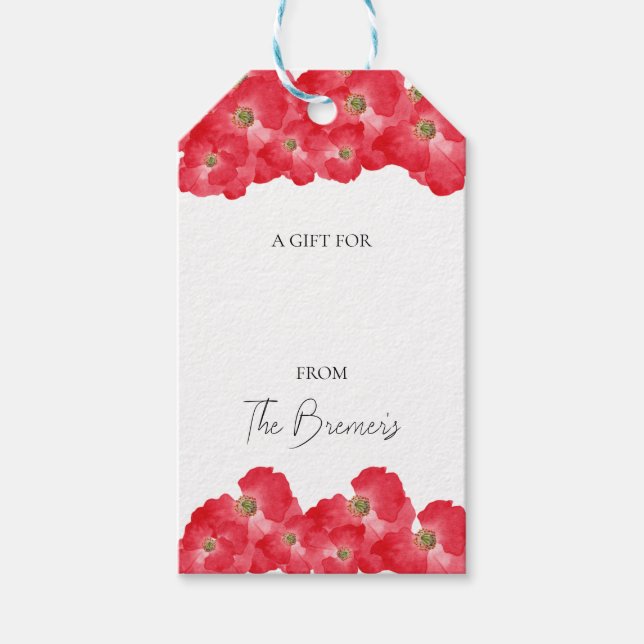 Red Poppy Gift Tags (Front)