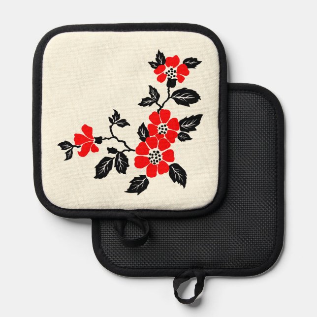 Red Poppy Hot Pad Pot Holder (Front/Back)