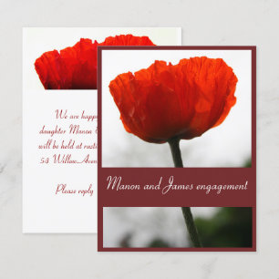 Red Poppy Invitation 4.25" x 5.5" Matte