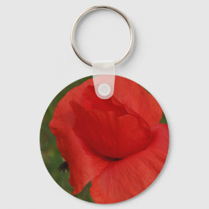 Red poppy keychain
