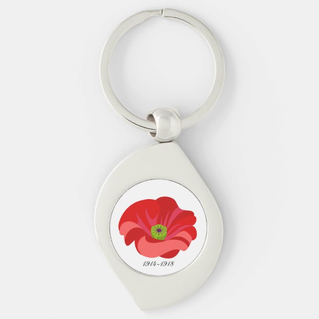 Red poppy keychain (Front)