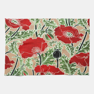 Red Poppy Kitchen Towel