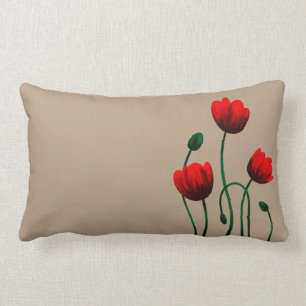 Red Poppy Lumbar Pillow