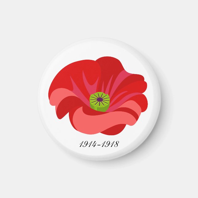 Red poppy magnet (Front)