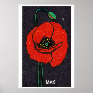 Red Poppy - Matchbox Print - Aesthetic Wall Art