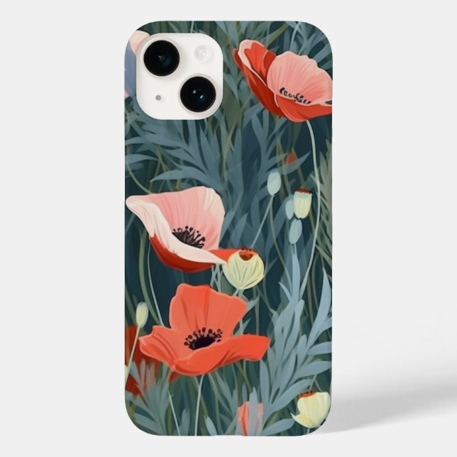 Red Poppy Meadow Case-Mate iPhone Case (Back)