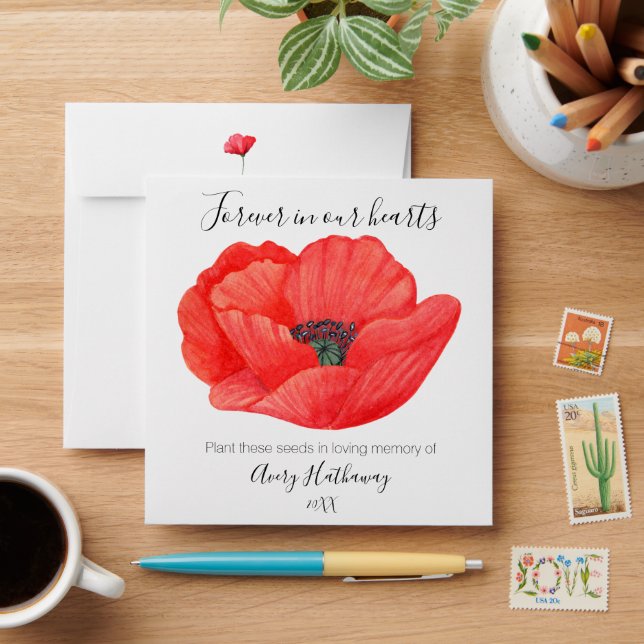 Red Poppy Memorial Seed Packet Envelo Envelope (Desk)