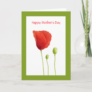 Red Poppy Mother's Day Card