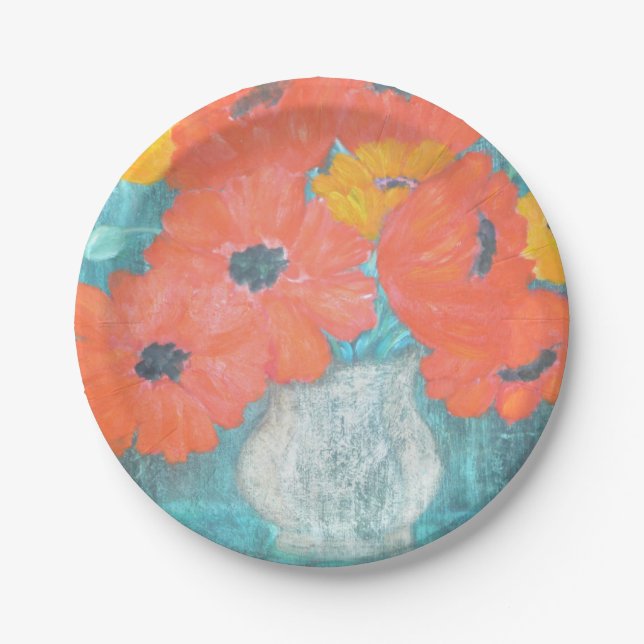 Red Poppy Paper Plate (Front)