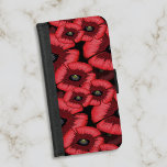 Red Poppy Pattern Black Floral Samsung Galaxy S5 Wallet Case<br><div class="desc">A cute red poppy pattern wallet case</div>