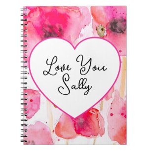 Red Poppy Poppies Flower Floral Watercolor Wife Notebook